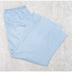 H&M Blue Wash Wide Leg Pull On Jeans Denim Pants Womens Size M